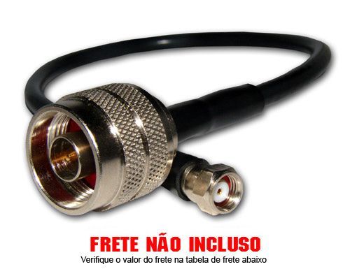 Cabo Pigtail Rgc58 N Macho + Sma Macho Reverso 50 Centimetro